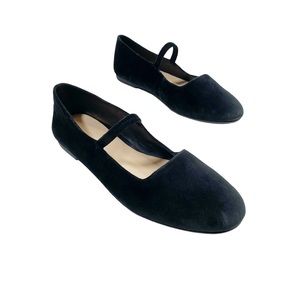 EVERLANE Velvet Round Toe Maryjane Flats in Black